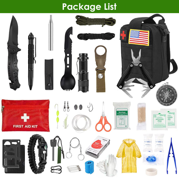 47-in-1 Survival Gear Bag – Emergency Kit for Outdoors, Camping & Travel