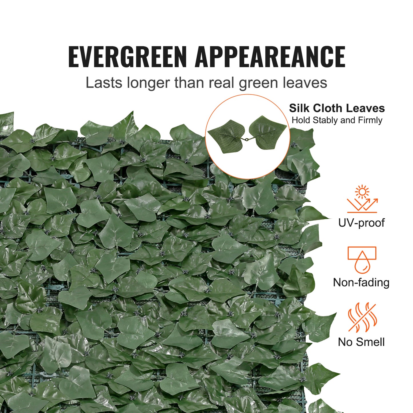 VEVOR Artificial Ivy Privacy Fence Panel – 96” x 72” Green Wall Screen for Garden, Balcony & Yard