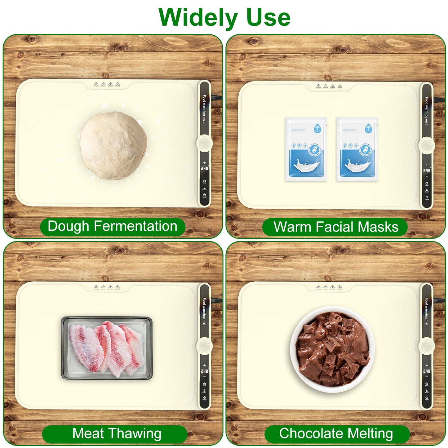 Electric Silicone Food Warming Mat – 9-Level Temperature Control, Timer & Child Lock