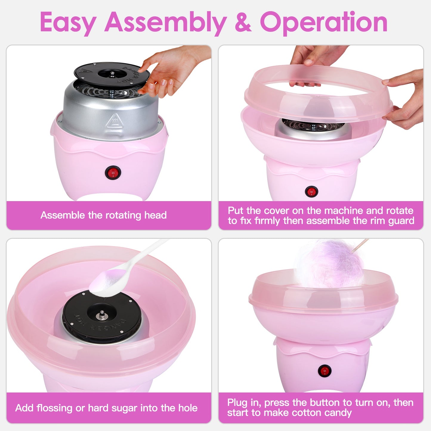 Electric Cotton Candy Maker Machine – Portable Candy Floss Maker for Kids & Parties