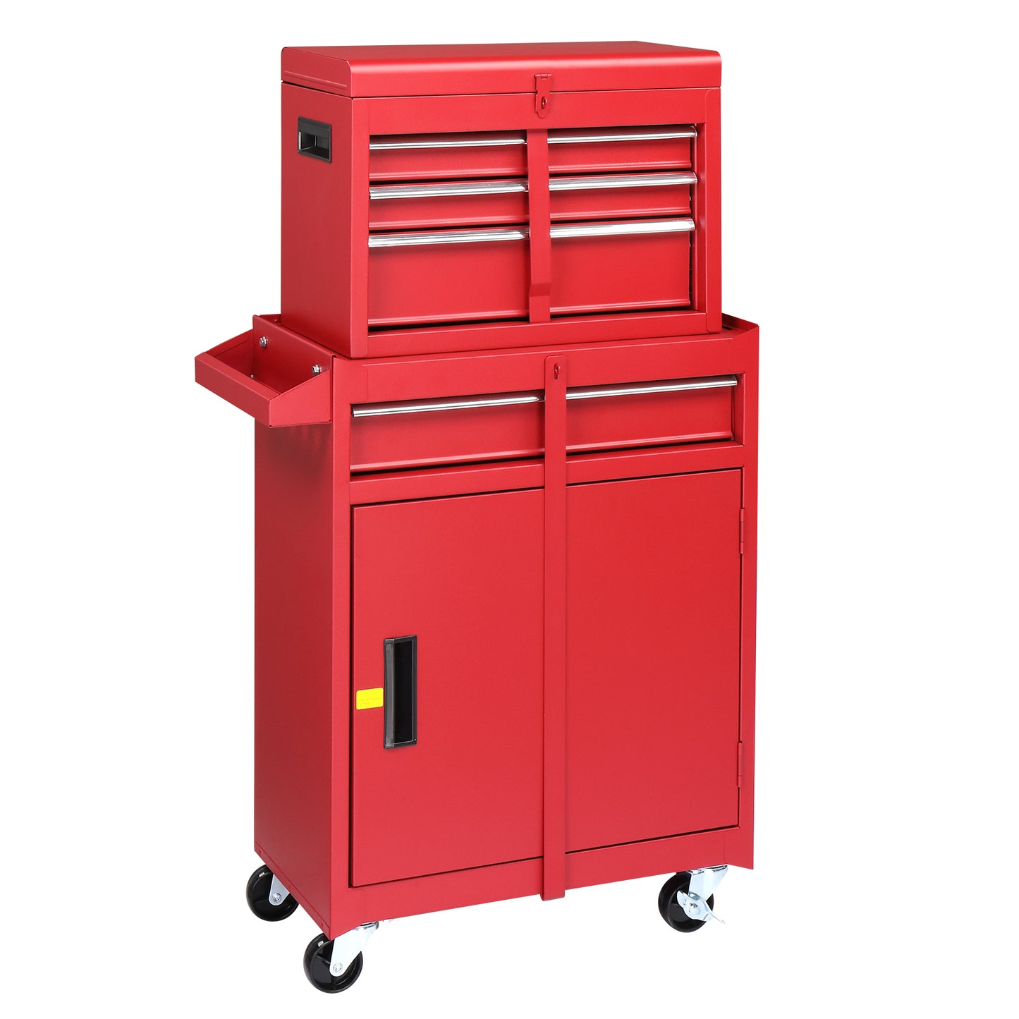 Red 4-Drawer Steel Cabinet with Lock – 330lb Heavy-Duty Tool Cart