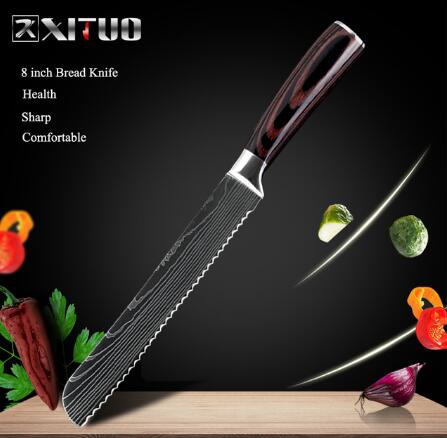 Premium 7Cr17 Stainless Steel Chef Knife – Razor Sharp Kitchen Knife with Damascus Pattern