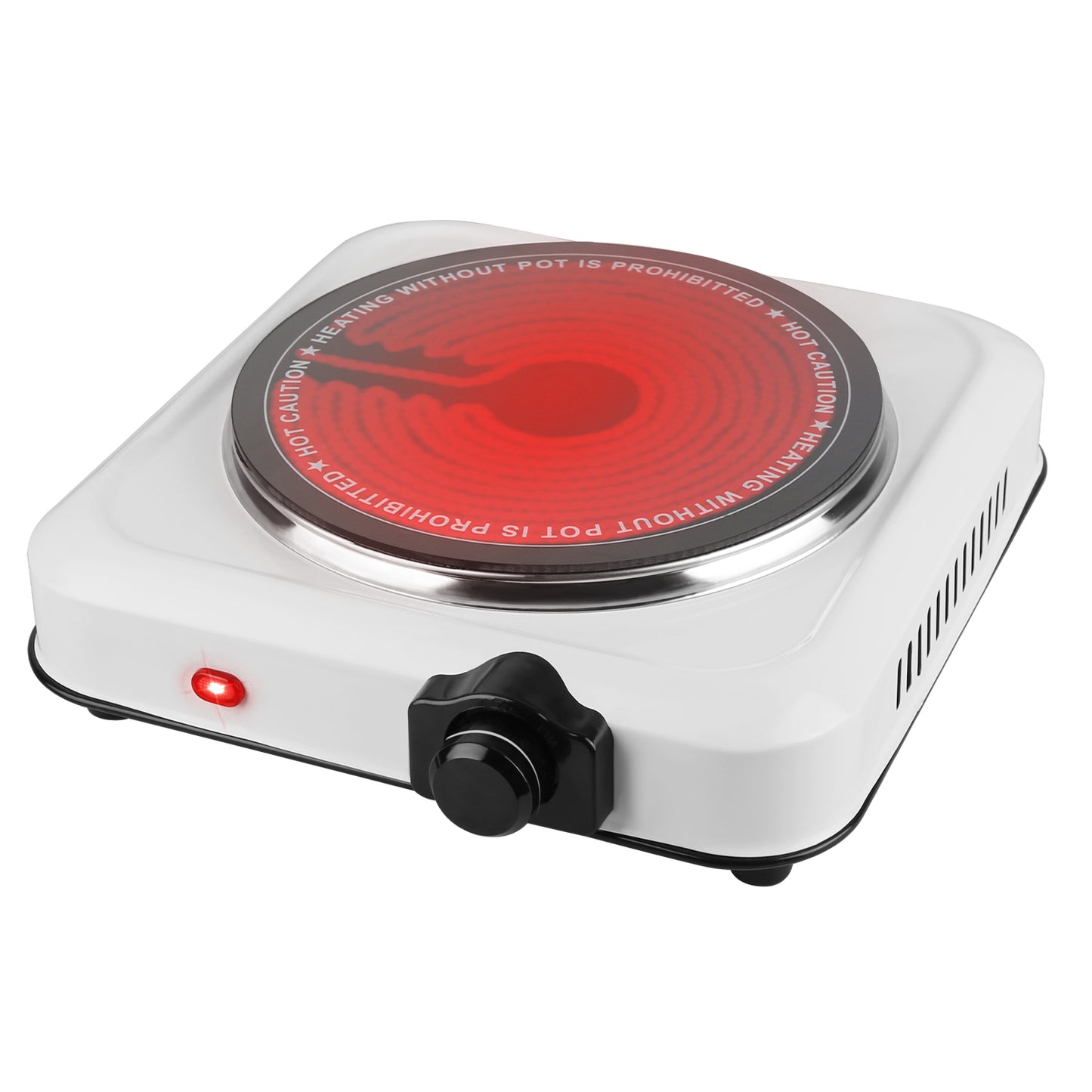 1200W Infrared Portable Electric Hot Plate – 7.5” Glass Cooktop with Adjustable Temperature