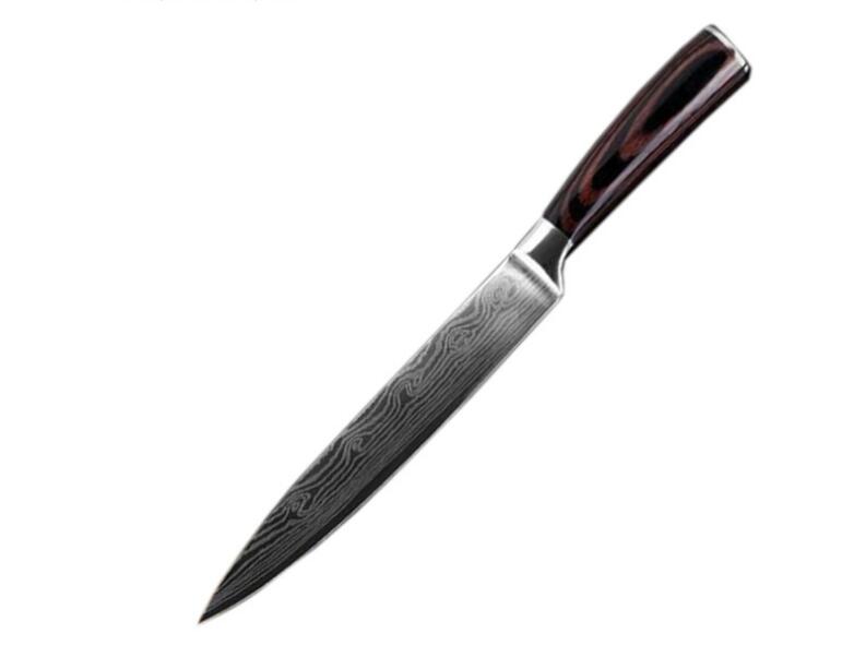 Premium 7Cr17 Stainless Steel Chef Knife – Razor Sharp Kitchen Knife with Damascus Pattern
