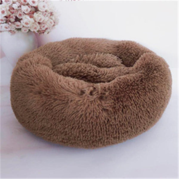 Round Plush Cat Bed Mattress – Long Hairy Cozy Nest Pad for Autumn & Winter