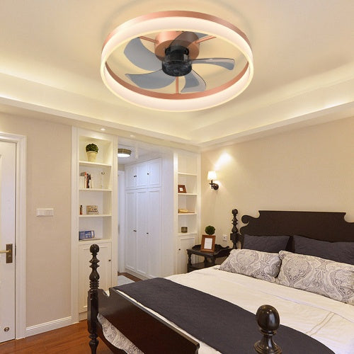 Slim Modern Ceiling Fan with Dimmable LED Light – Recessed Mount, Energy Efficient