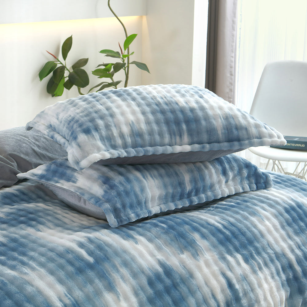 Reversible Faux Rabbit Fur Duvet Cover Set – Camo & Gradient Boho, Plush Luxury Bedding, Machine Washable, Warm All-Season Comfort