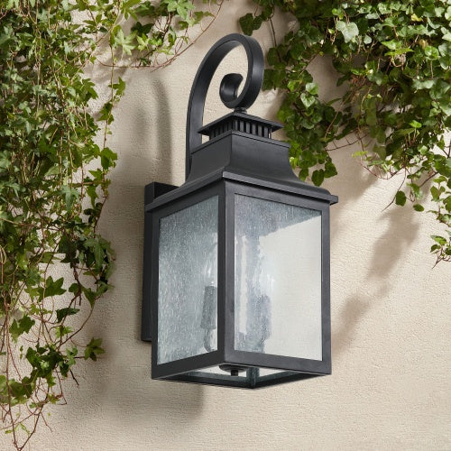 Large Outdoor Glass Wall Light – Versatile Bulb Compatible, 2-Pack