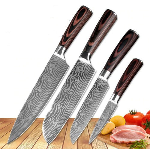 Premium 7Cr17 Stainless Steel Chef Knife – Razor Sharp Kitchen Knife with Damascus Pattern