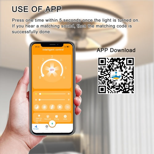 Slim Modern Ceiling Fan with Dimmable LED Light – Recessed Mount, Energy Efficient