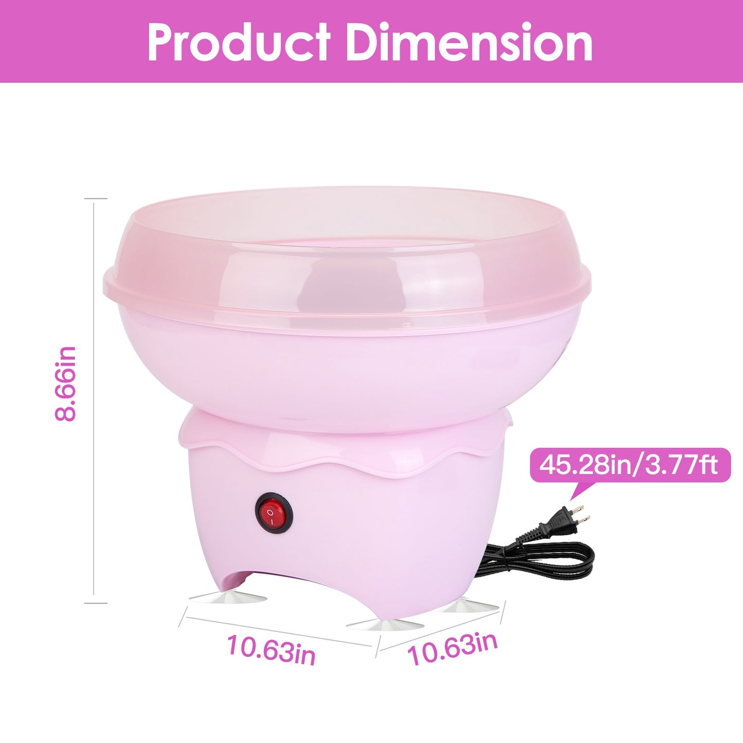 Electric Cotton Candy Maker Machine – Portable Candy Floss Maker for Kids & Parties