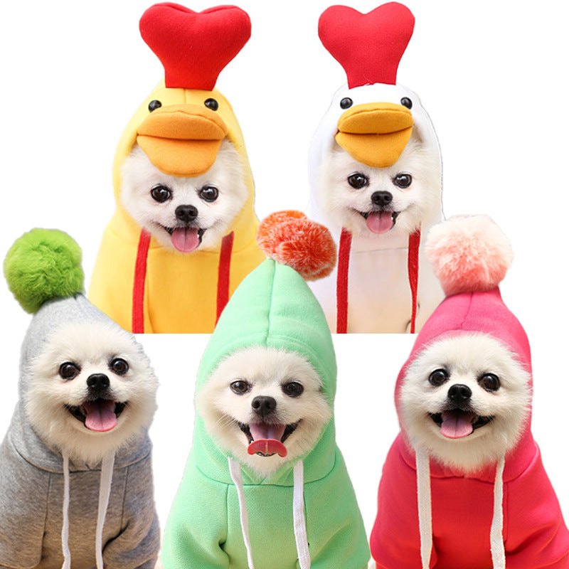 Cute Fruit Hoodie Dog Clothes – Winter Warm Fleece Pet Coat for Small Dogs & Puppies