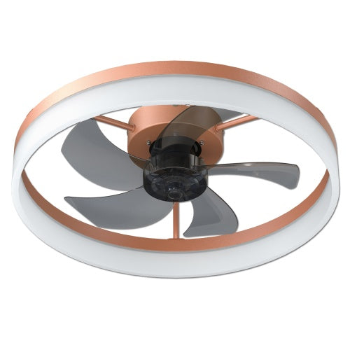 Slim Modern Ceiling Fan with Dimmable LED Light – Recessed Mount, Energy Efficient