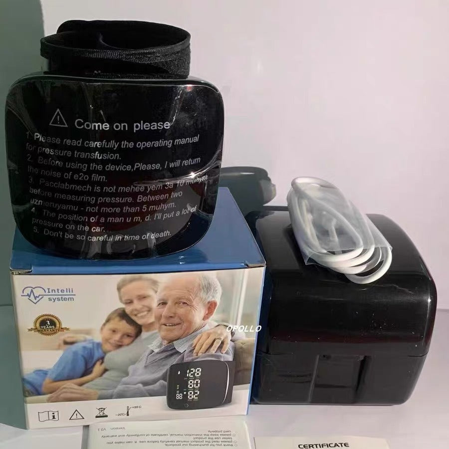 Rechargeable Wrist Blood Pressure Monitor – Digital LCD, Portable & Accurate