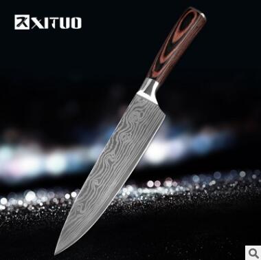 Premium 7Cr17 Stainless Steel Chef Knife – Razor Sharp Kitchen Knife with Damascus Pattern