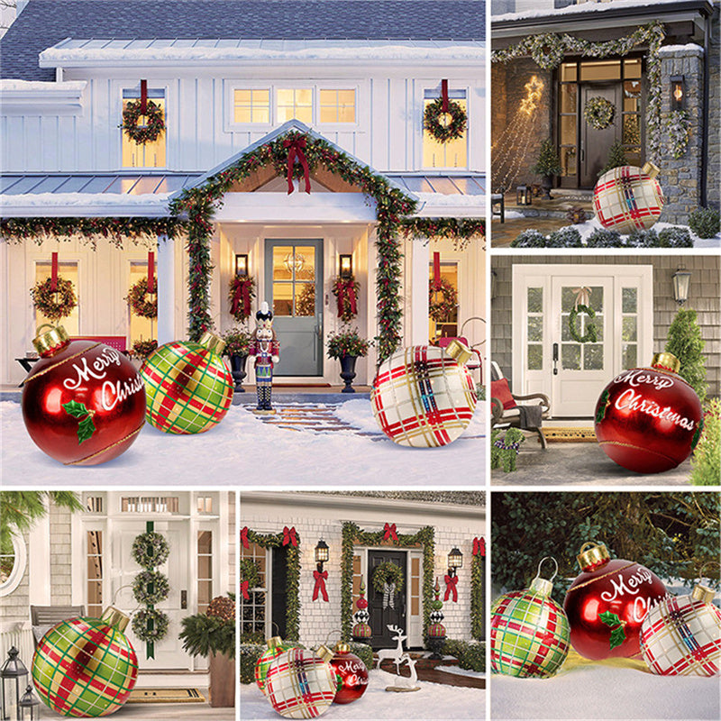 60CM Inflatable Christmas Ornament Ball — Outdoor Giant PVC Decoration
