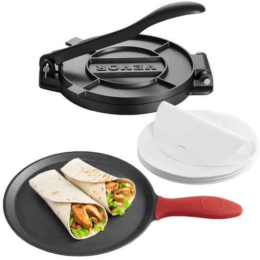 8" Heavy-Duty Cast Iron Tortilla & Roti Press – Chapati Dough Maker