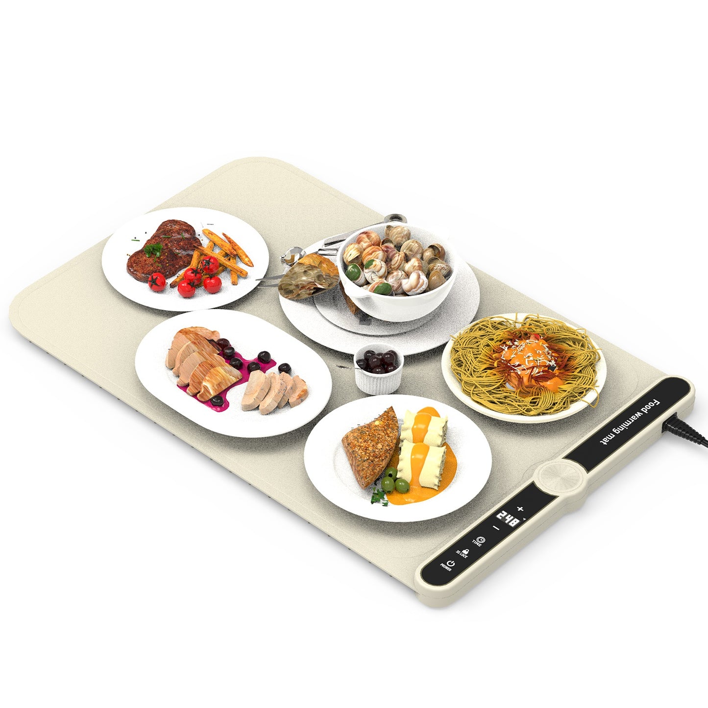 Electric Silicone Food Warming Mat – 9-Level Temperature Control, Timer & Child Lock