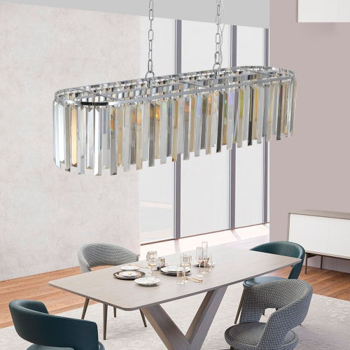 Modern Oval Crystal Chandelier – Luxury Home Lighting Fixture (Bulbs Not Included)