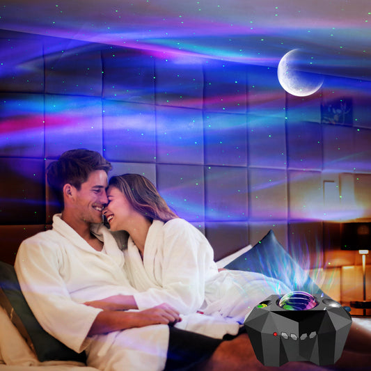 USB Ocean Wave Bluetooth Star Projector Lamp – Music Night Light for Bedroom & Party