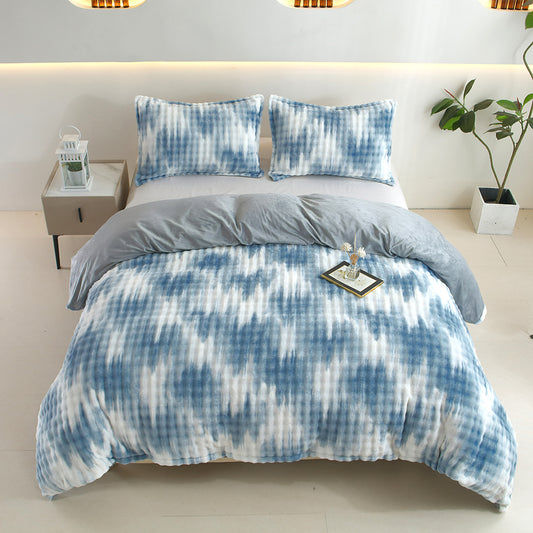 Reversible Faux Rabbit Fur Duvet Cover Set – Camo & Gradient Boho, Plush Luxury Bedding, Machine Washable, Warm All-Season Comfort