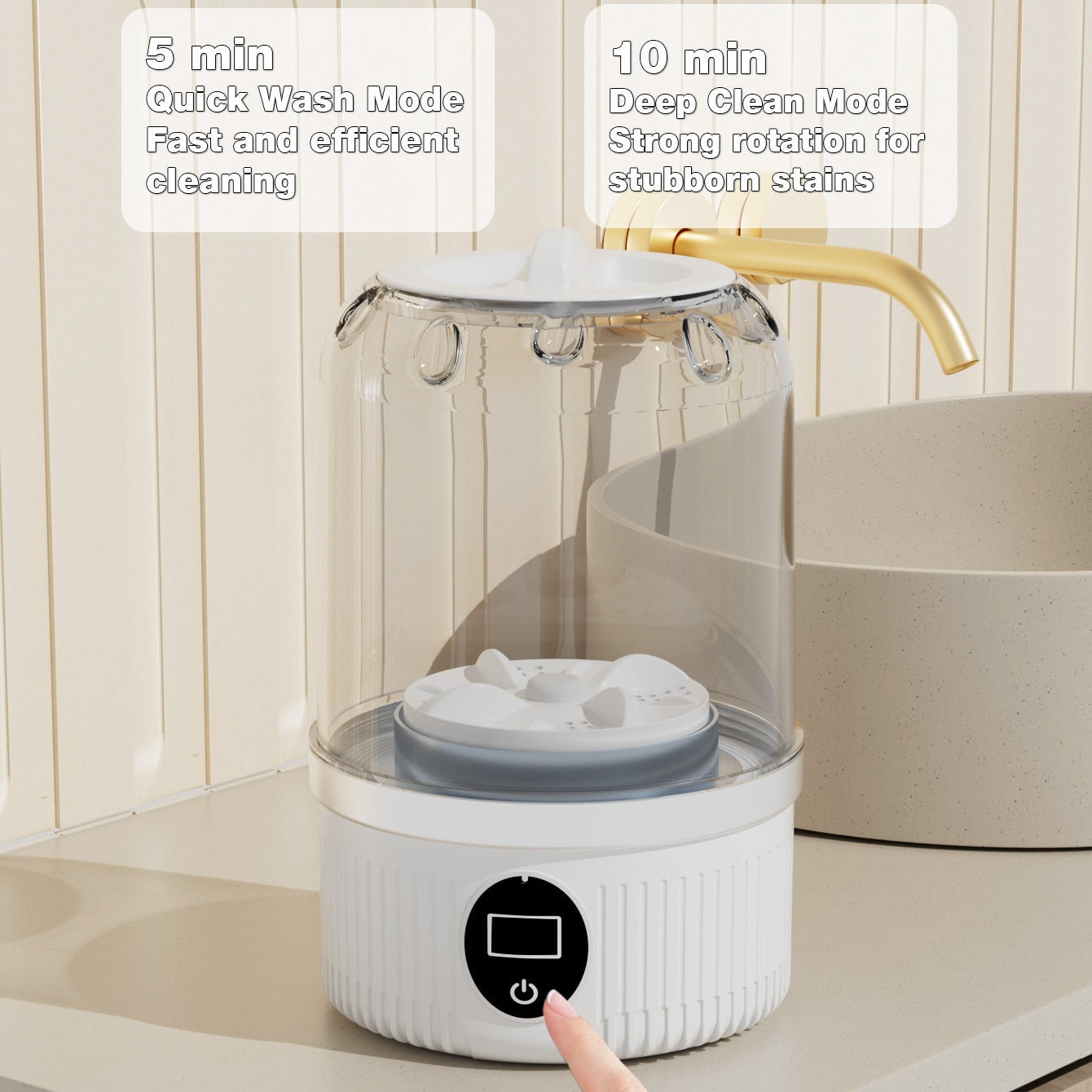 Portable Mini Washing Machine – USB Rechargeable Travel Washer for Baby Clothes, Underwear & Socks