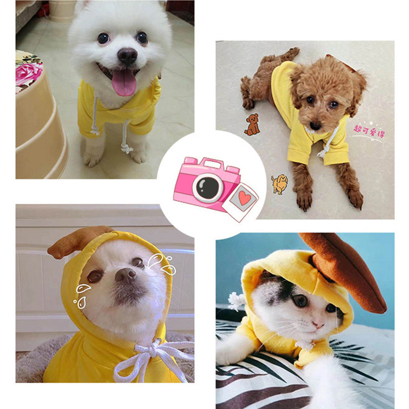 Cute Fruit Hoodie Dog Clothes – Winter Warm Fleece Pet Coat for Small Dogs & Puppies