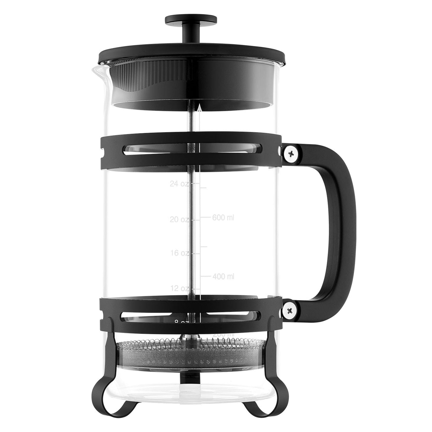 Premium 34oz French Press Coffee & Tea Maker – Borosilicate Glass with Silver Frame