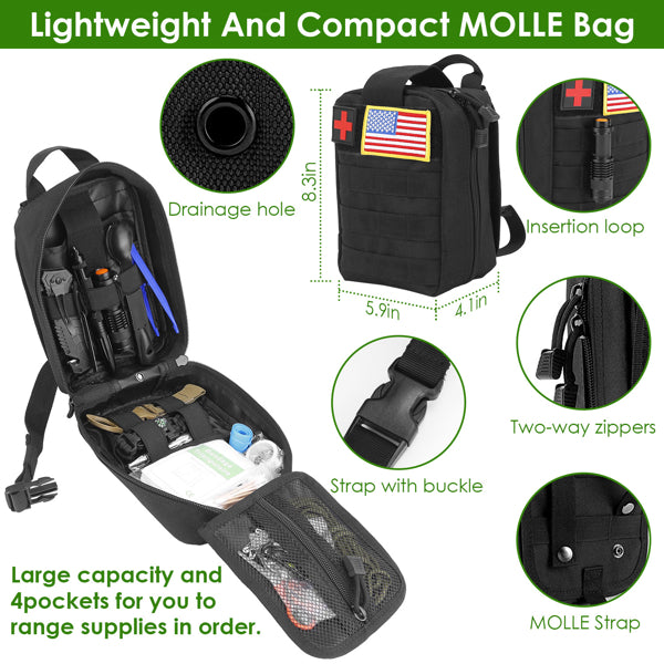 47-in-1 Survival Gear Bag – Emergency Kit for Outdoors, Camping & Travel