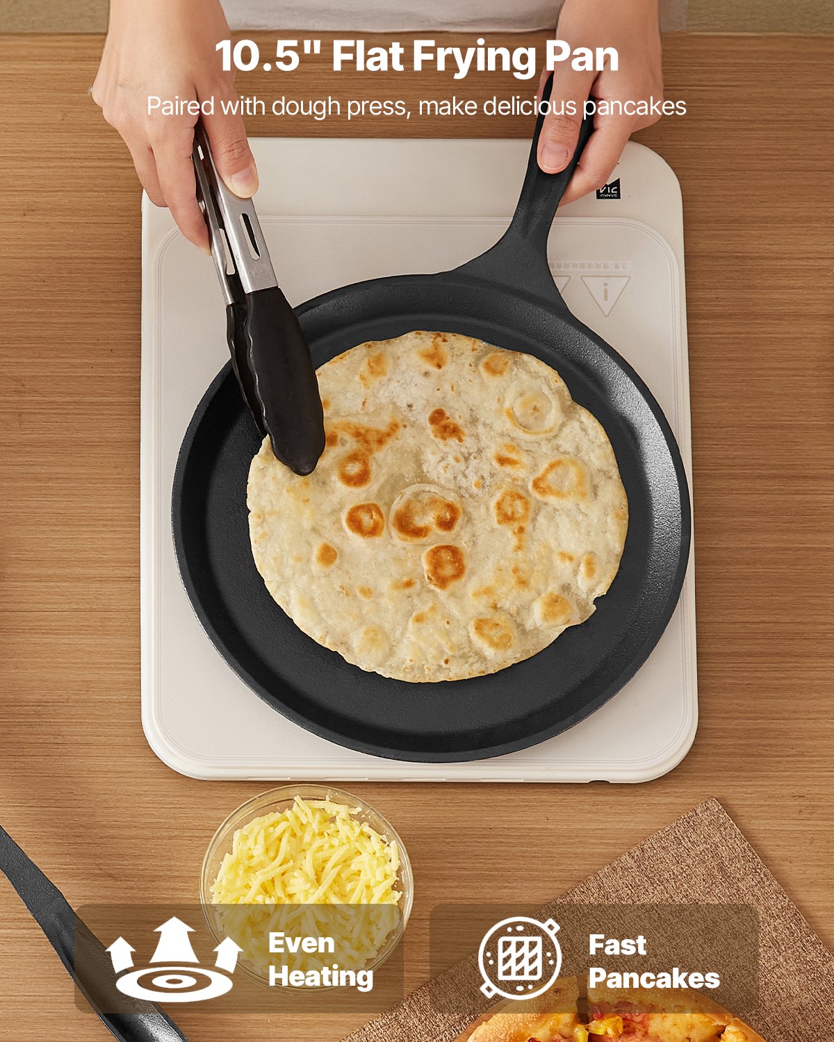 8" Heavy-Duty Cast Iron Tortilla & Roti Press – Chapati Dough Maker