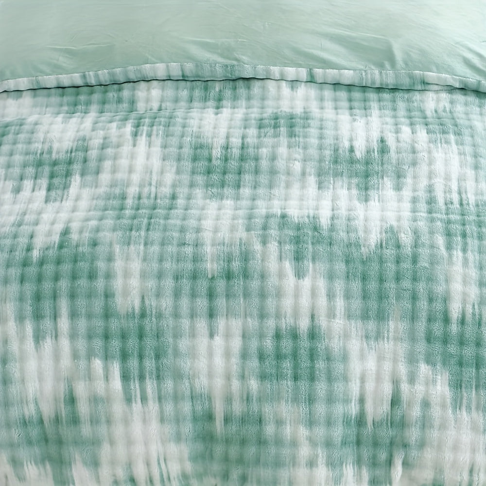 Premium Plush Camo Print Comforter Set – Reversible Bohemian Gradient Quilt with Ultra-Soft Faux Rabbit Hair, Fluffy Winter Bedding, Twin Size