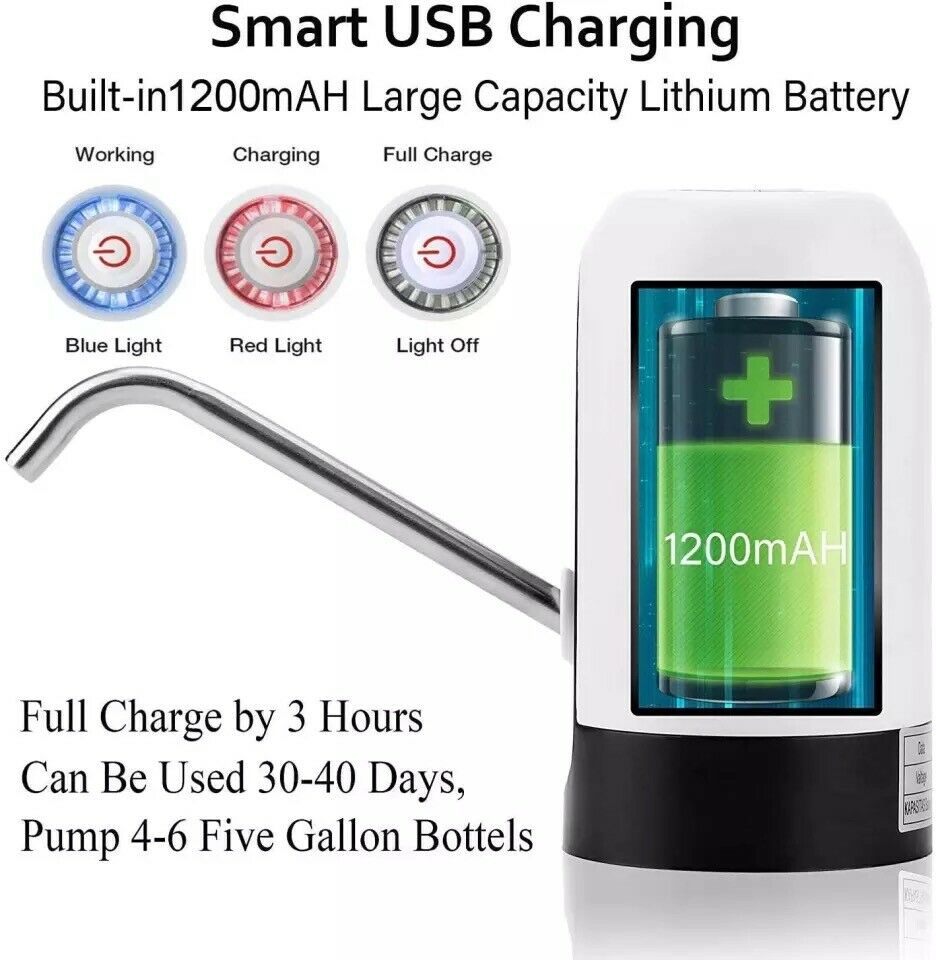 Automatic USB Water Dispenser – Electric Pump for 2–5 Gallon Bottles
