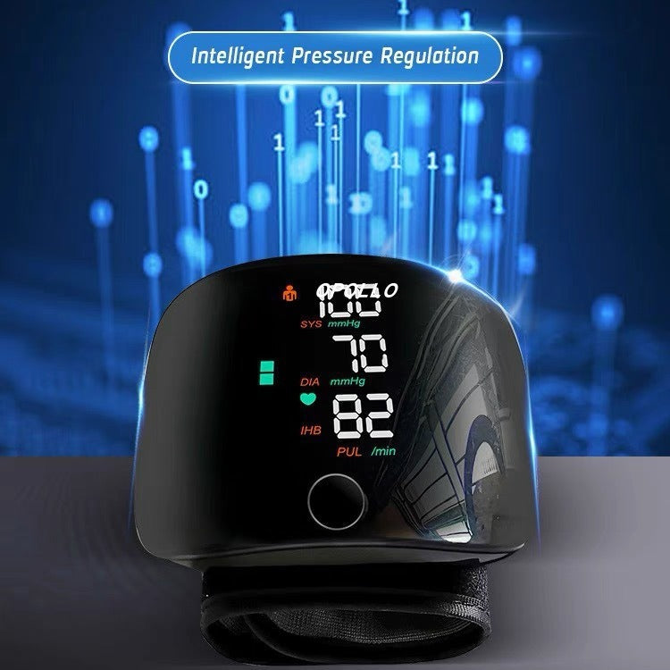 Rechargeable Wrist Blood Pressure Monitor – Digital LCD, Portable & Accurate