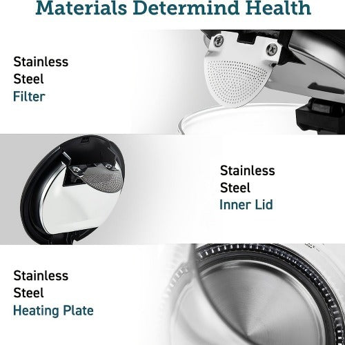 1.7L Electric Glass Kettle – 1200W Fast Boil with Stainless Steel Filter (Black)