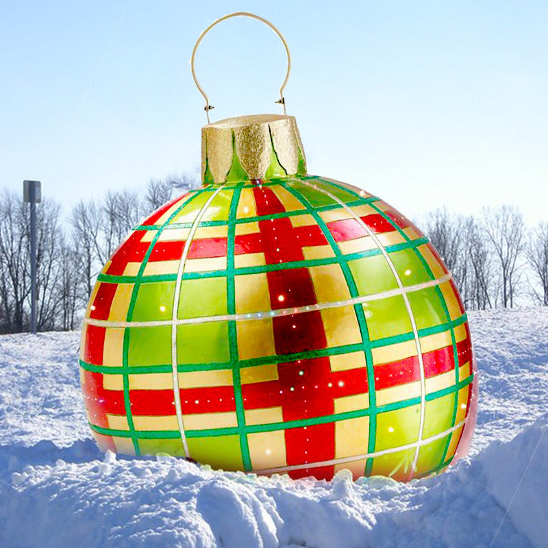 60CM Inflatable Christmas Ornament Ball — Outdoor Giant PVC Decoration