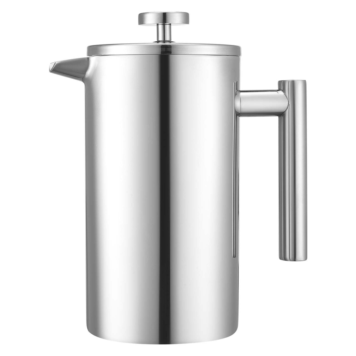 34oz Stainless Steel French Press Coffee Maker – Silver, Durable & Elegant Coffee Brewer