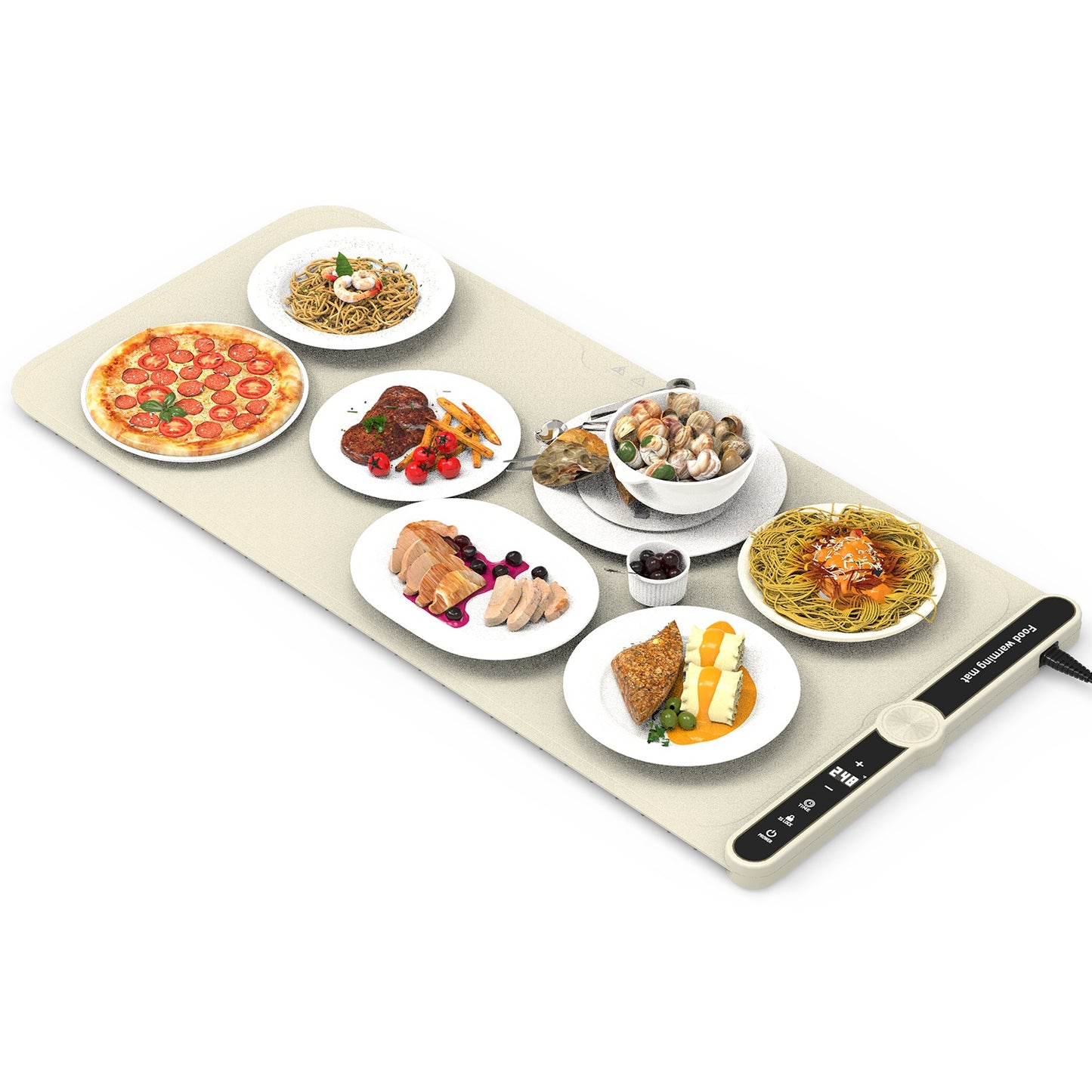 Electric Silicone Food Warming Mat – 9-Level Temperature Control, Timer & Child Lock