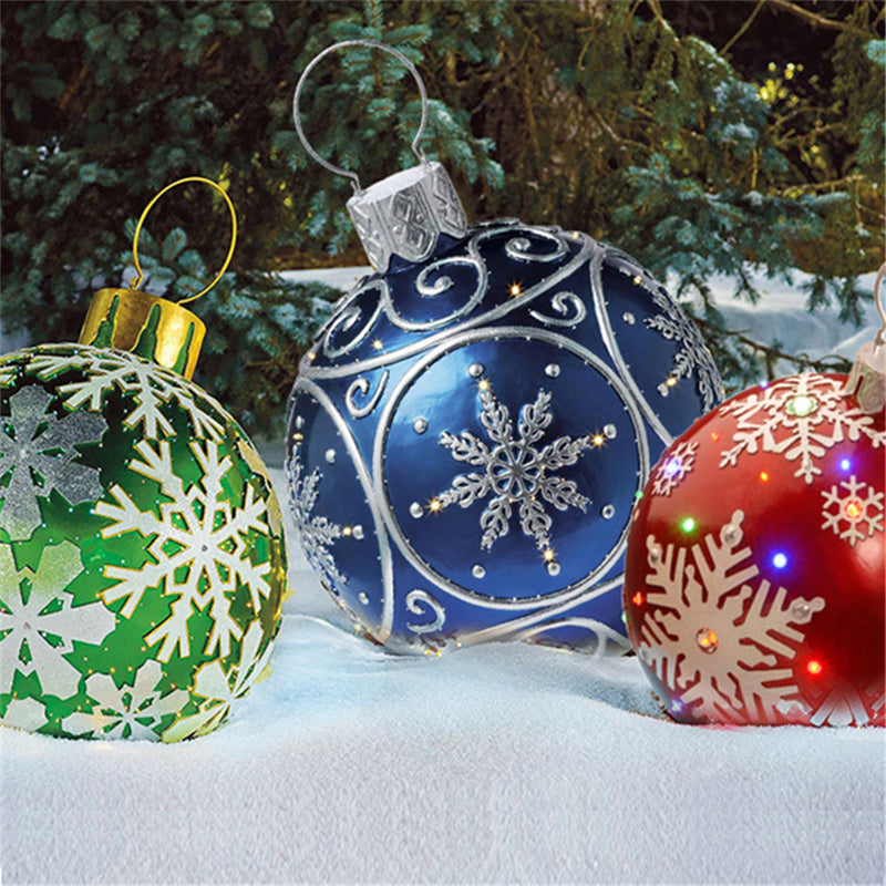 60CM Inflatable Christmas Ornament Ball — Outdoor Giant PVC Decoration