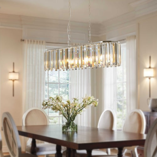 Modern Oval Crystal Chandelier – Luxury Home Lighting Fixture (Bulbs Not Included)