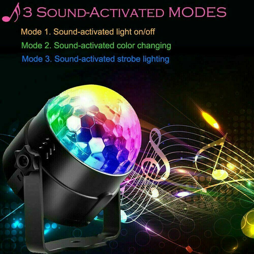 LED Disco Party Light – Sound Activated DJ Strobe Ball Lamp for Dance & Home Decor