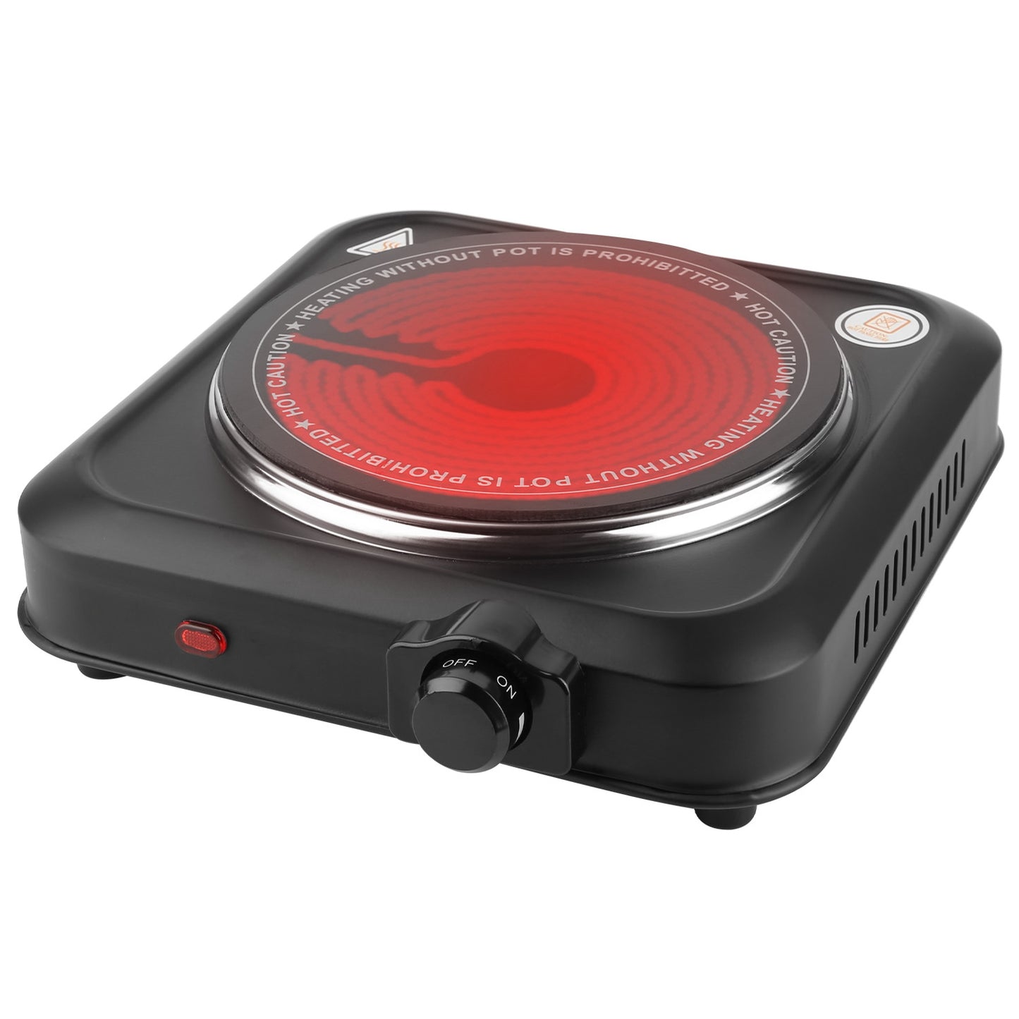1200W Infrared Portable Electric Hot Plate – 7.5” Glass Cooktop with Adjustable Temperature
